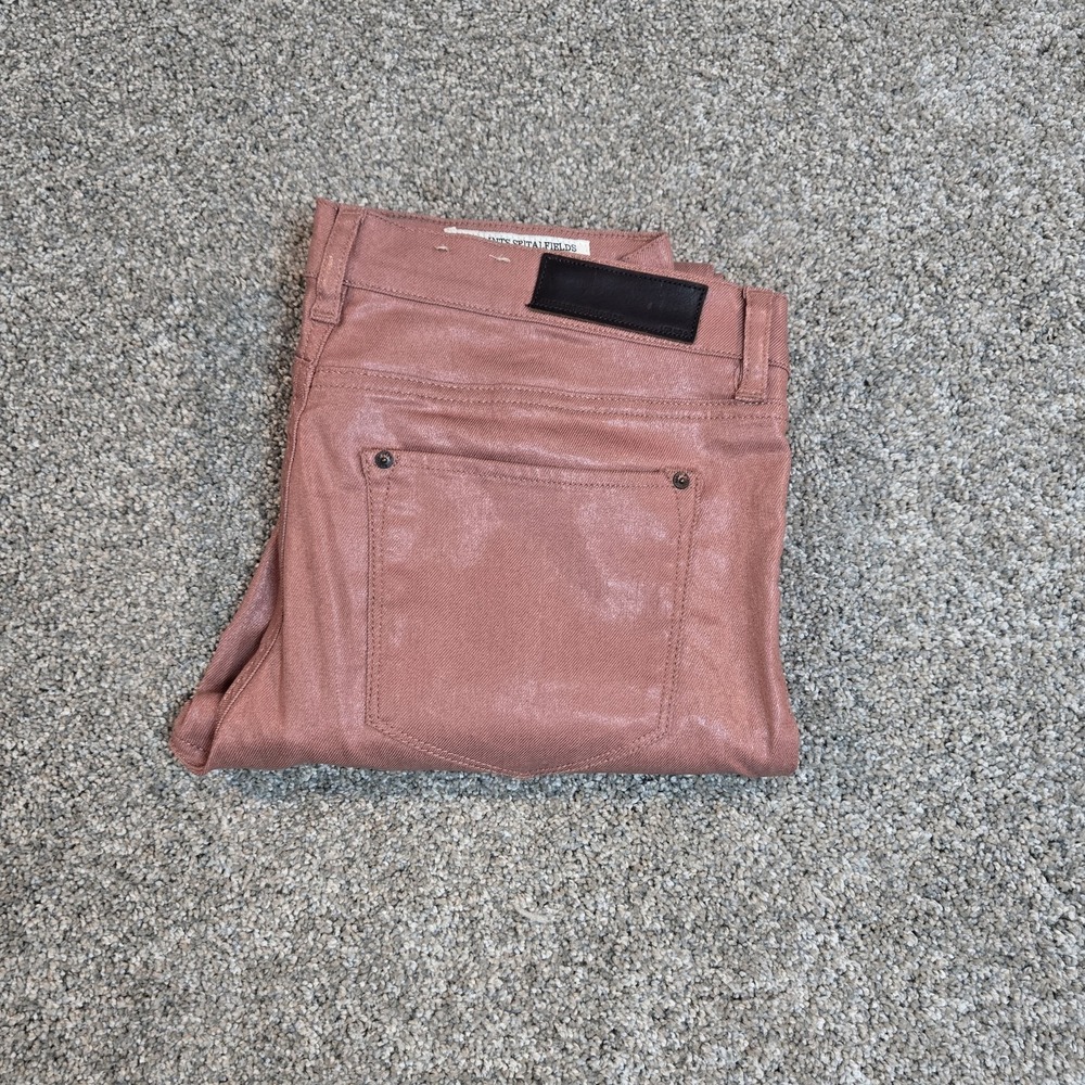 All Saints Spitalfields Pants Womens‎ Size 30 Stretch Pink Coated Ankle Zip